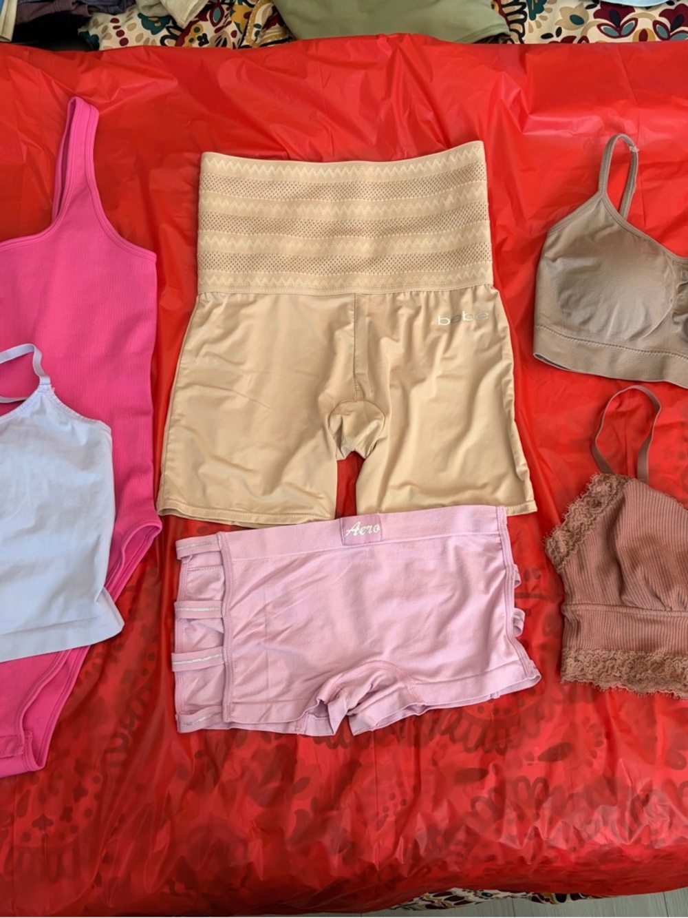 bebe Nude Beige Seamless Shaping Shorts